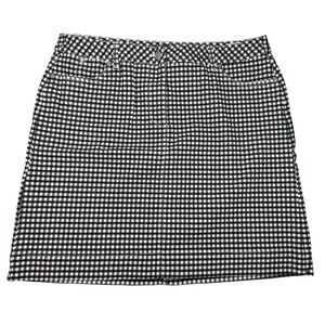 Talbots Gingham Skirt Womens 16 Black White Check Midi Knee Office Career Pencil